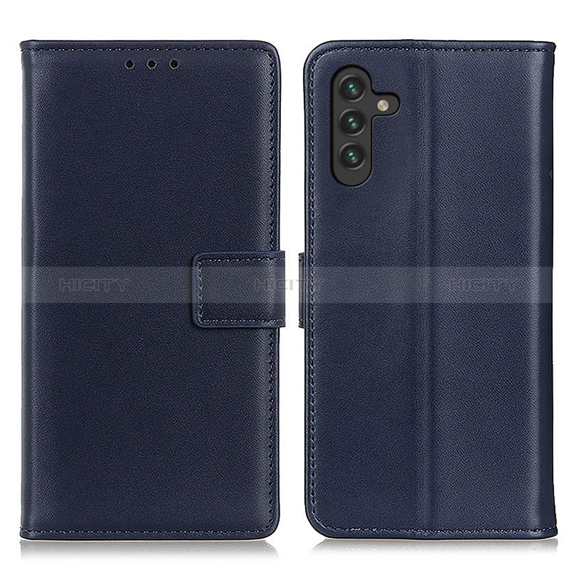 Coque Portefeuille Livre Cuir Etui Clapet A08D pour Samsung Galaxy A04s Bleu Plus