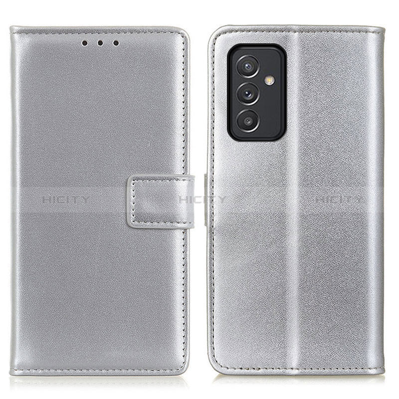 Coque Portefeuille Livre Cuir Etui Clapet A08D pour Samsung Galaxy A15 5G Argent Plus