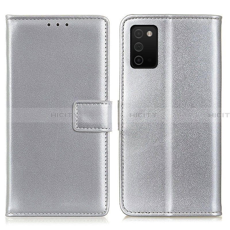 Coque Portefeuille Livre Cuir Etui Clapet A08D pour Samsung Galaxy F02S SM-E025F Argent Plus