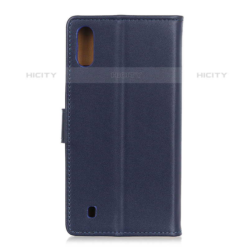 Coque Portefeuille Livre Cuir Etui Clapet A08D pour Samsung Galaxy M01 Bleu Plus