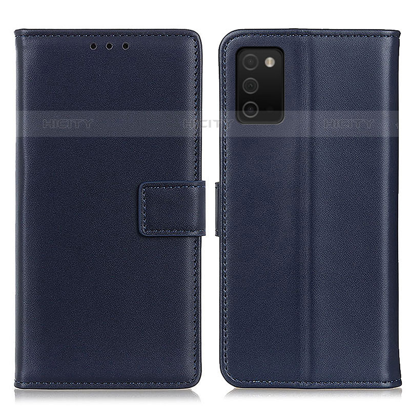 Coque Portefeuille Livre Cuir Etui Clapet A08D pour Samsung Galaxy M02s Bleu Plus