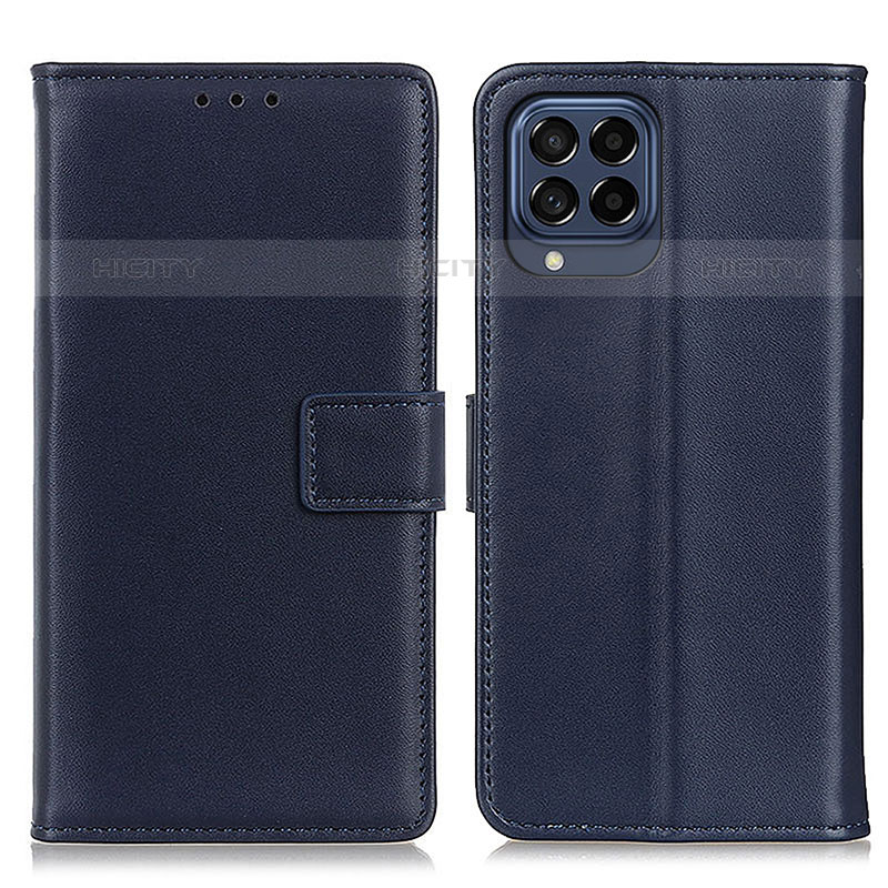 Coque Portefeuille Livre Cuir Etui Clapet A08D pour Samsung Galaxy M53 5G Bleu Plus