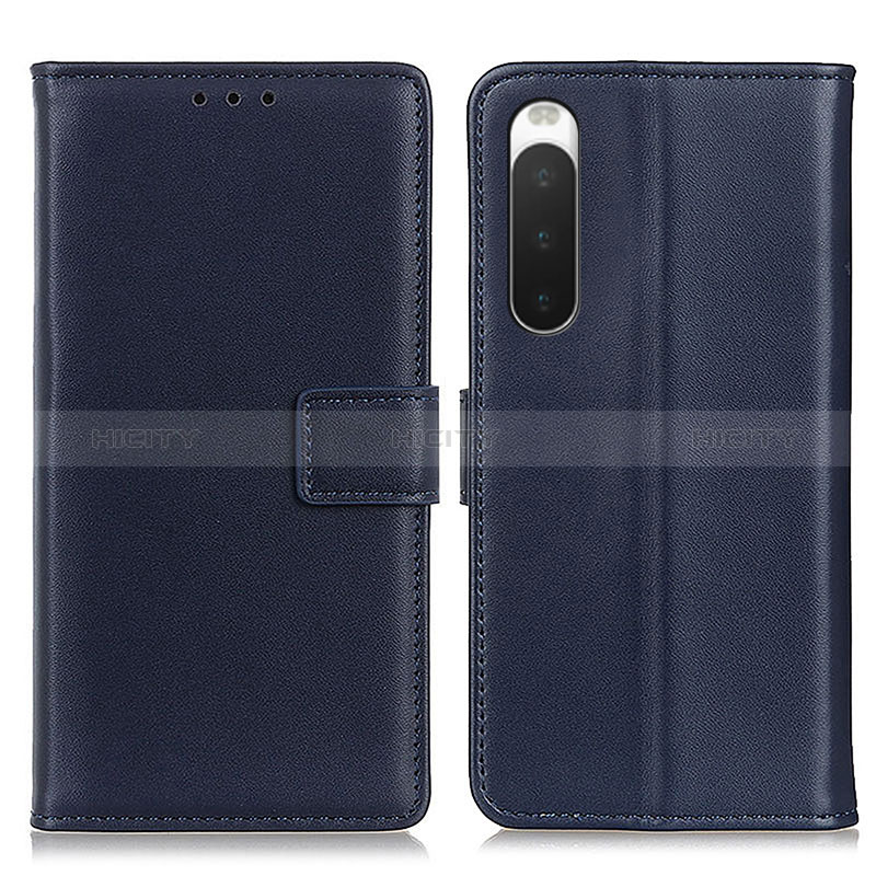 Coque Portefeuille Livre Cuir Etui Clapet A08D pour Sony Xperia 10 IV SOG07 Bleu Plus