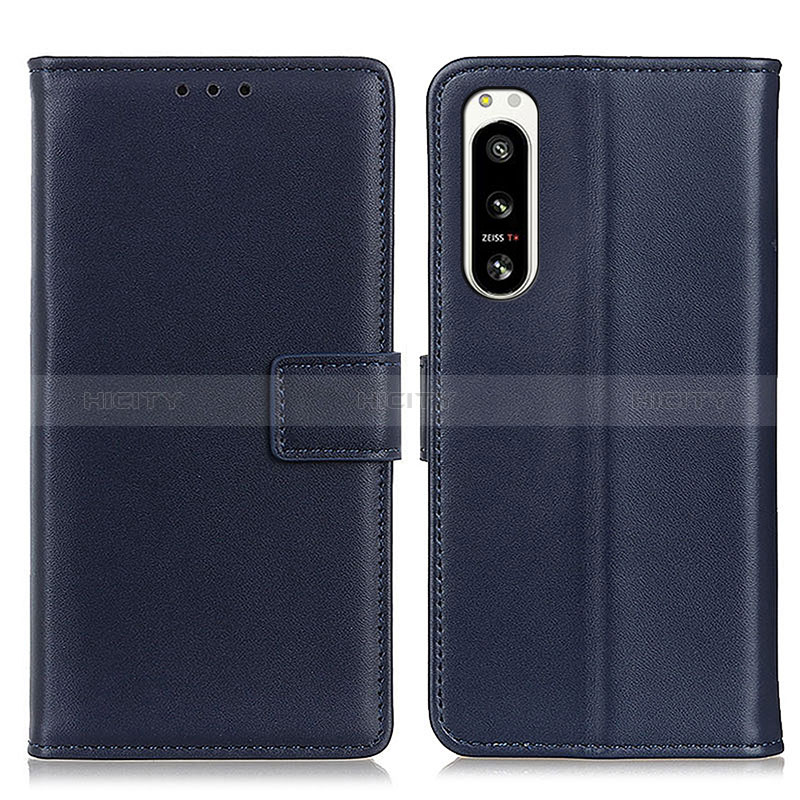 Coque Portefeuille Livre Cuir Etui Clapet A08D pour Sony Xperia 5 IV Bleu Plus