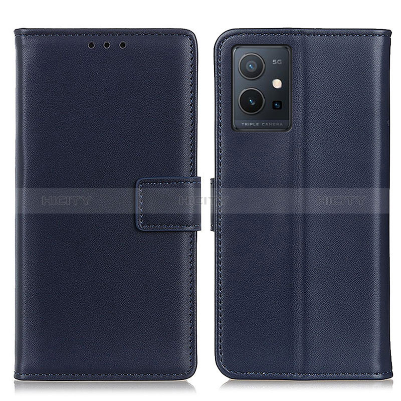 Coque Portefeuille Livre Cuir Etui Clapet A08D pour Vivo Y30 5G Bleu Plus