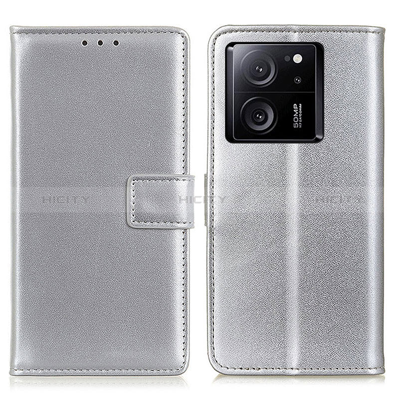 Coque Portefeuille Livre Cuir Etui Clapet A08D pour Xiaomi Mi 13T 5G Argent Plus