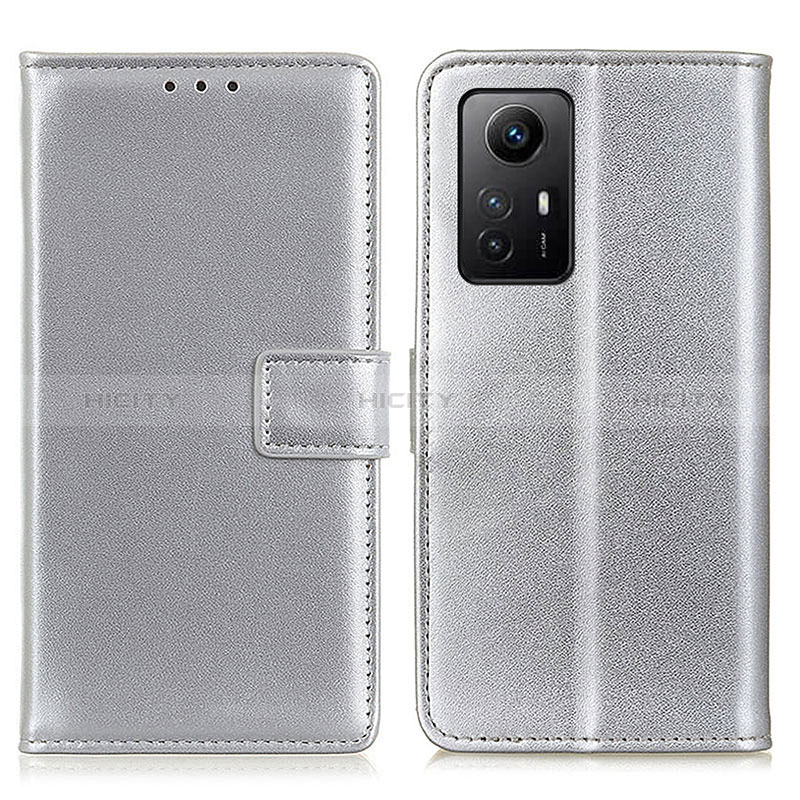 Coque Portefeuille Livre Cuir Etui Clapet A08D pour Xiaomi Redmi Note 12S Argent Plus