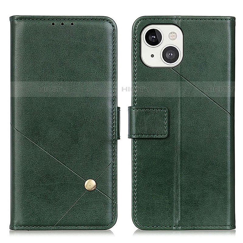 Coque Portefeuille Livre Cuir Etui Clapet A09 pour Apple iPhone 13 Vert Plus