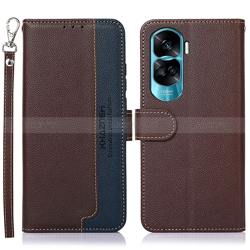 Coque Portefeuille Livre Cuir Etui Clapet A09D pour Huawei Honor 90 Lite 5G Marron Plus