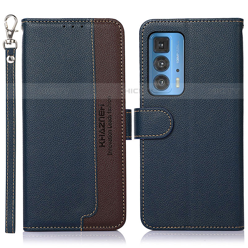 Coque Portefeuille Livre Cuir Etui Clapet A09D pour Motorola Moto Edge 20 Pro 5G Bleu Plus