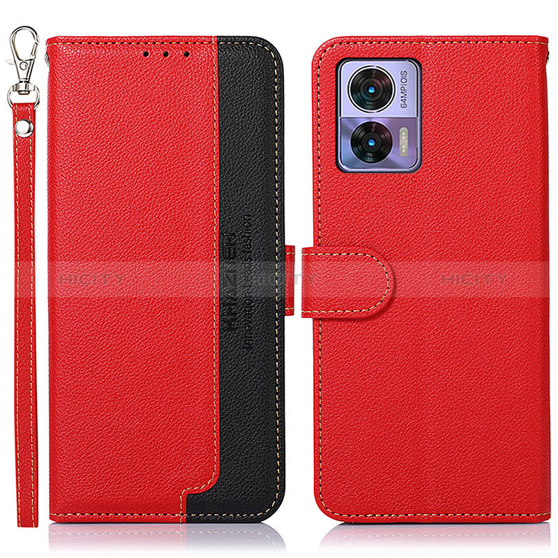 Coque Portefeuille Livre Cuir Etui Clapet A09D pour Motorola Moto Edge 30 Neo 5G Rouge Plus