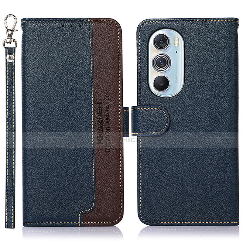 Coque Portefeuille Livre Cuir Etui Clapet A09D pour Motorola Moto Edge 30 Pro 5G Bleu Plus