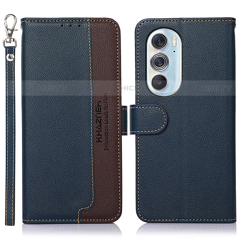 Coque Portefeuille Livre Cuir Etui Clapet A09D pour Motorola Moto Edge Plus (2022) 5G Bleu Plus