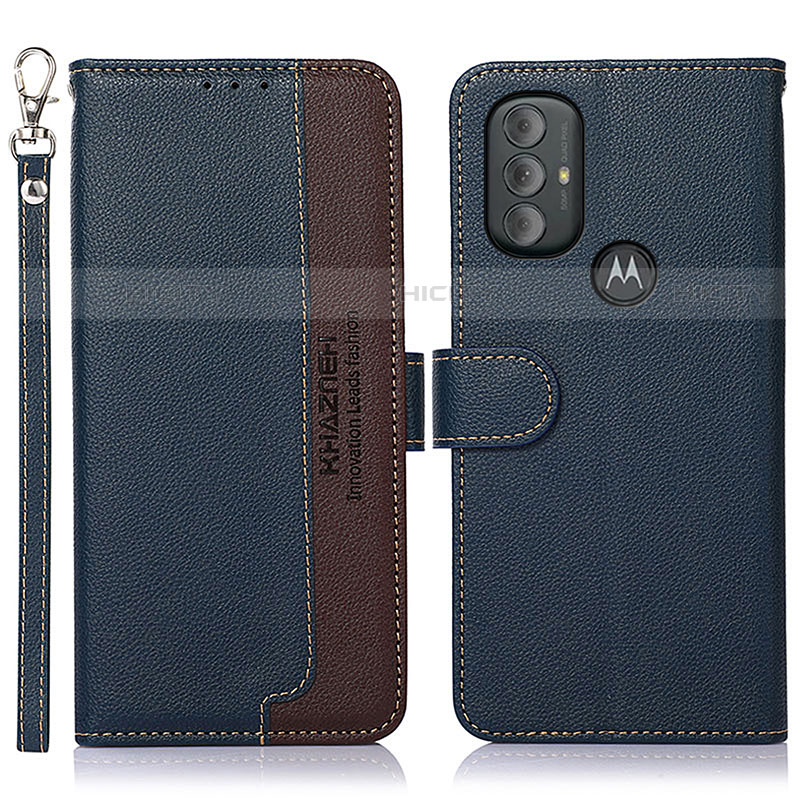 Coque Portefeuille Livre Cuir Etui Clapet A09D pour Motorola Moto G Play (2023) Bleu Plus