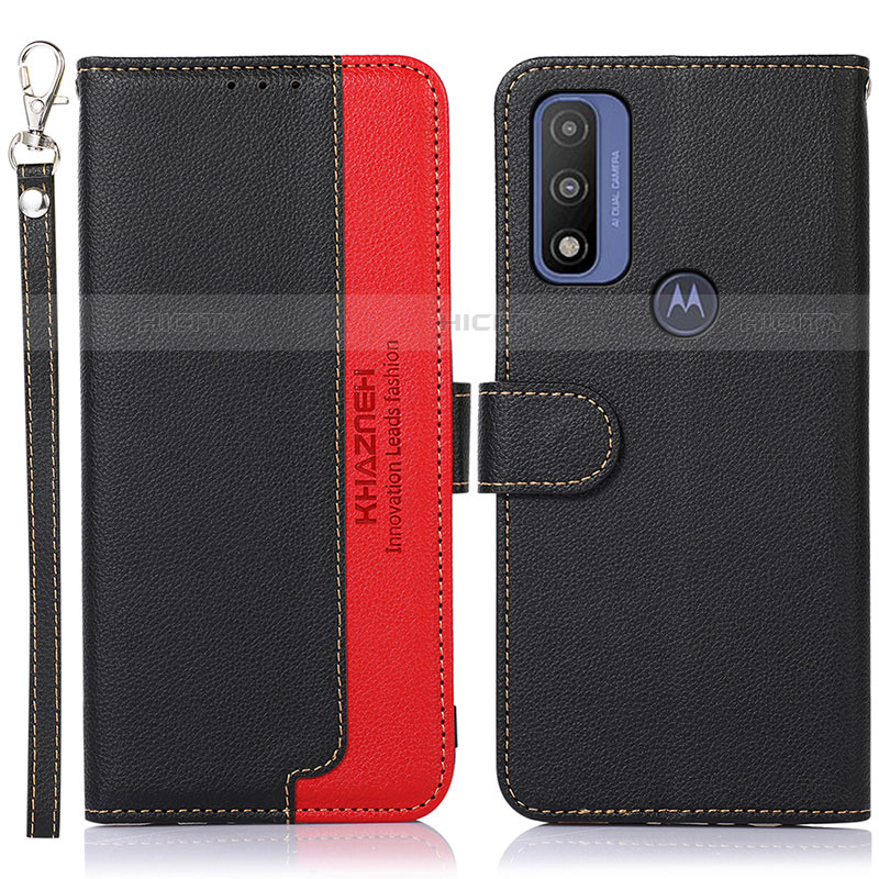 Coque Portefeuille Livre Cuir Etui Clapet A09D pour Motorola Moto G Pure Noir Plus