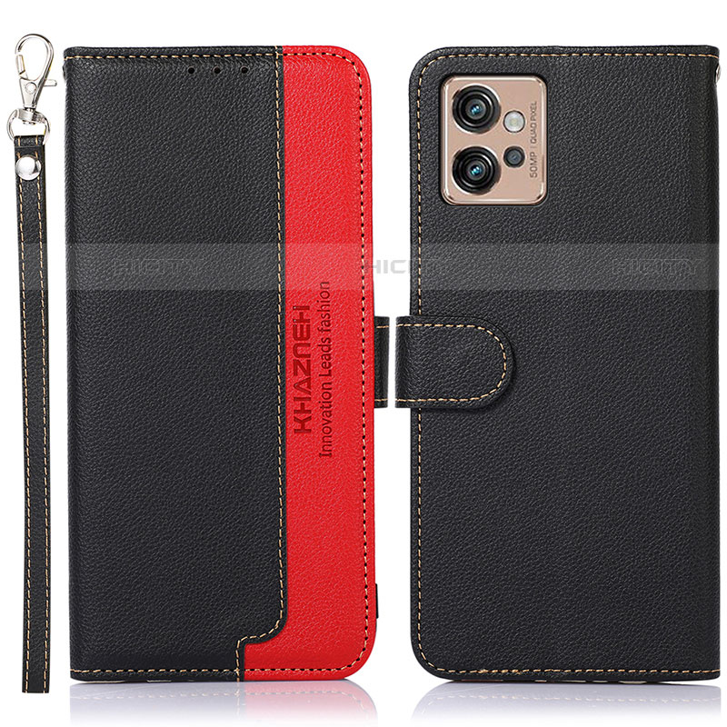 Coque Portefeuille Livre Cuir Etui Clapet A09D pour Motorola Moto G32 Noir Plus