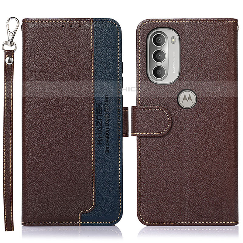 Coque Portefeuille Livre Cuir Etui Clapet A09D pour Motorola Moto G51 5G Marron Plus