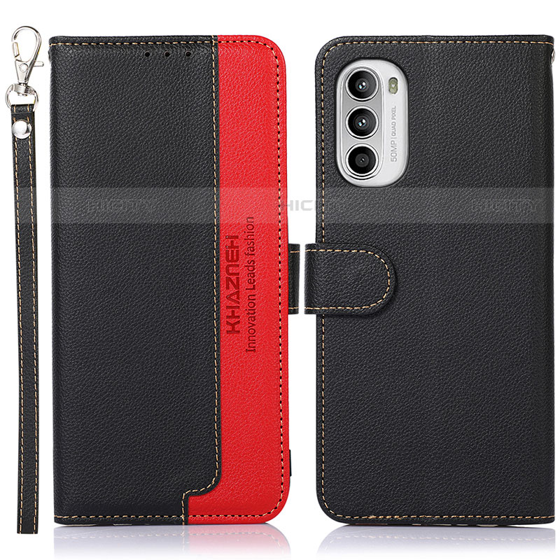 Coque Portefeuille Livre Cuir Etui Clapet A09D pour Motorola MOTO G52 Noir Plus