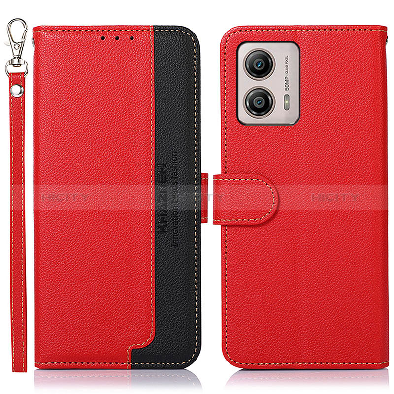 Coque Portefeuille Livre Cuir Etui Clapet A09D pour Motorola Moto G53 5G Rouge Plus