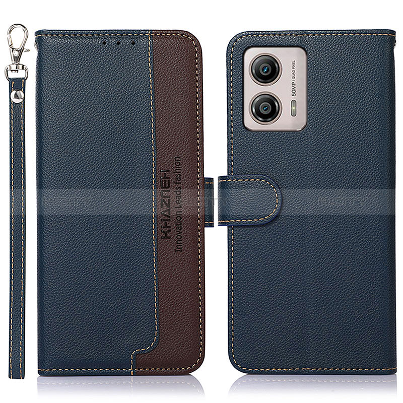 Coque Portefeuille Livre Cuir Etui Clapet A09D pour Motorola Moto G53y 5G Bleu Plus