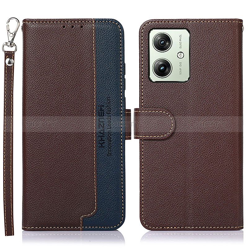 Coque Portefeuille Livre Cuir Etui Clapet A09D pour Motorola Moto G54 5G Marron Plus