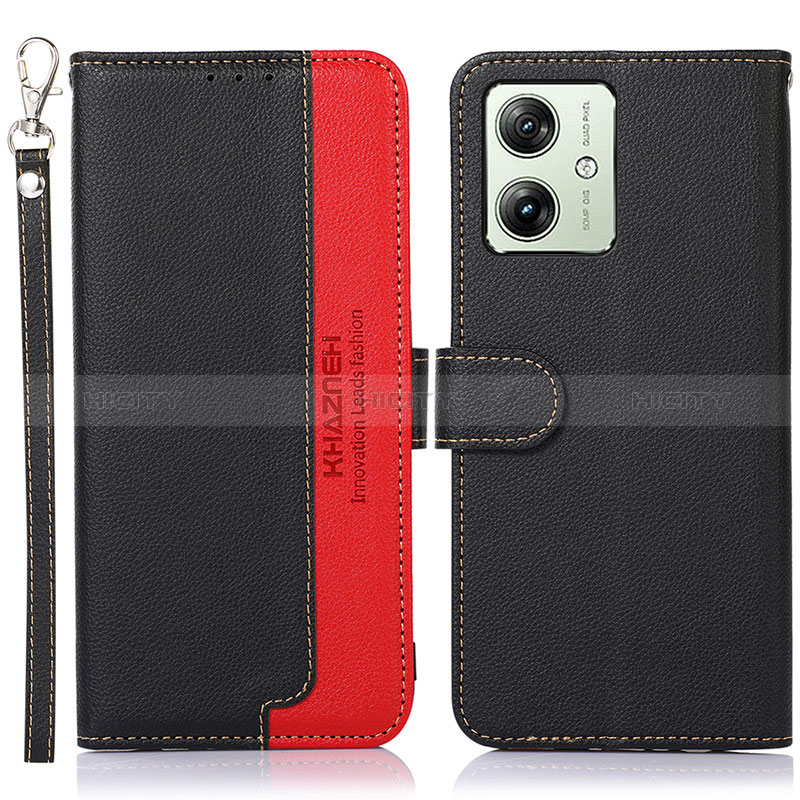 Coque Portefeuille Livre Cuir Etui Clapet A09D pour Motorola Moto G54 5G Noir Plus