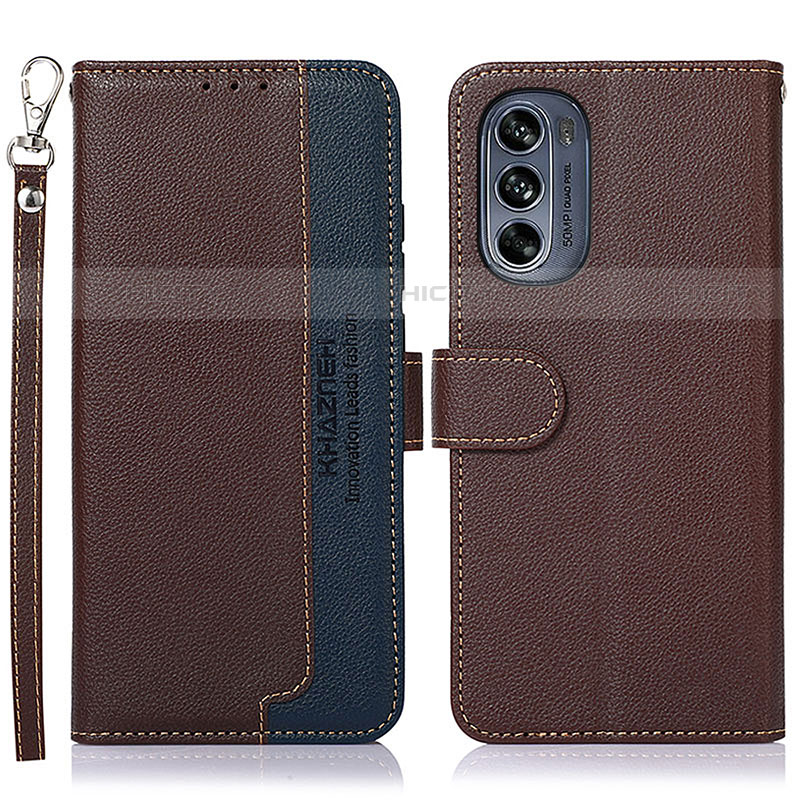 Coque Portefeuille Livre Cuir Etui Clapet A09D pour Motorola Moto G62 5G Marron Plus