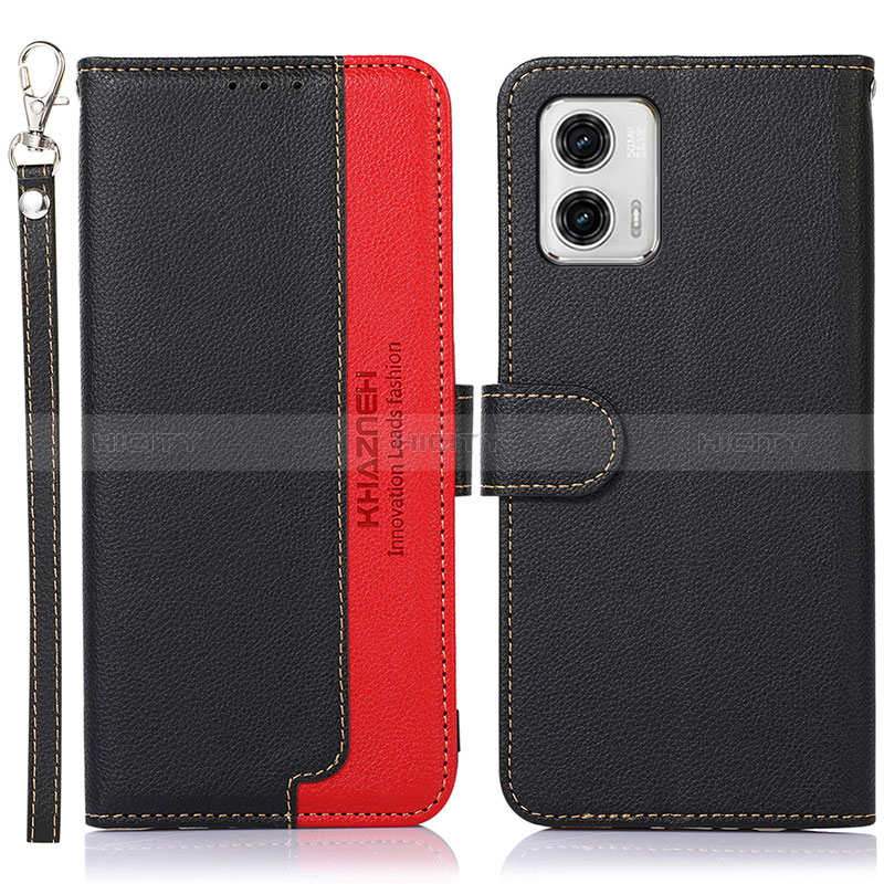 Coque Portefeuille Livre Cuir Etui Clapet A09D pour Motorola Moto G73 5G Noir Plus