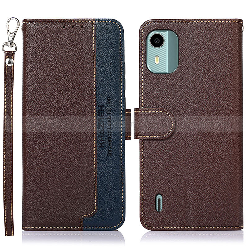 Coque Portefeuille Livre Cuir Etui Clapet A09D pour Nokia C12 Marron Plus