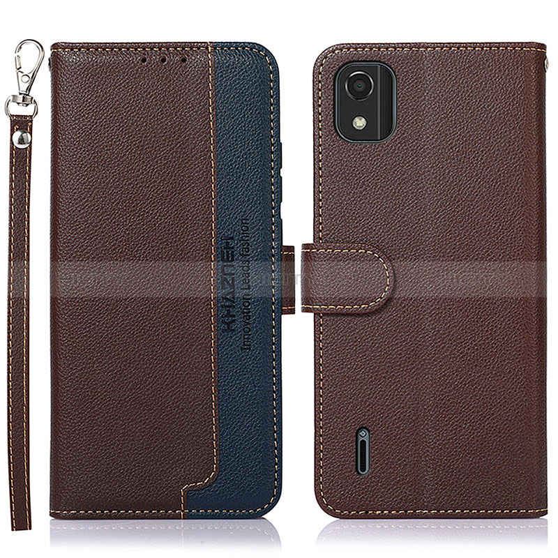 Coque Portefeuille Livre Cuir Etui Clapet A09D pour Nokia C2 2nd Edition Marron Plus