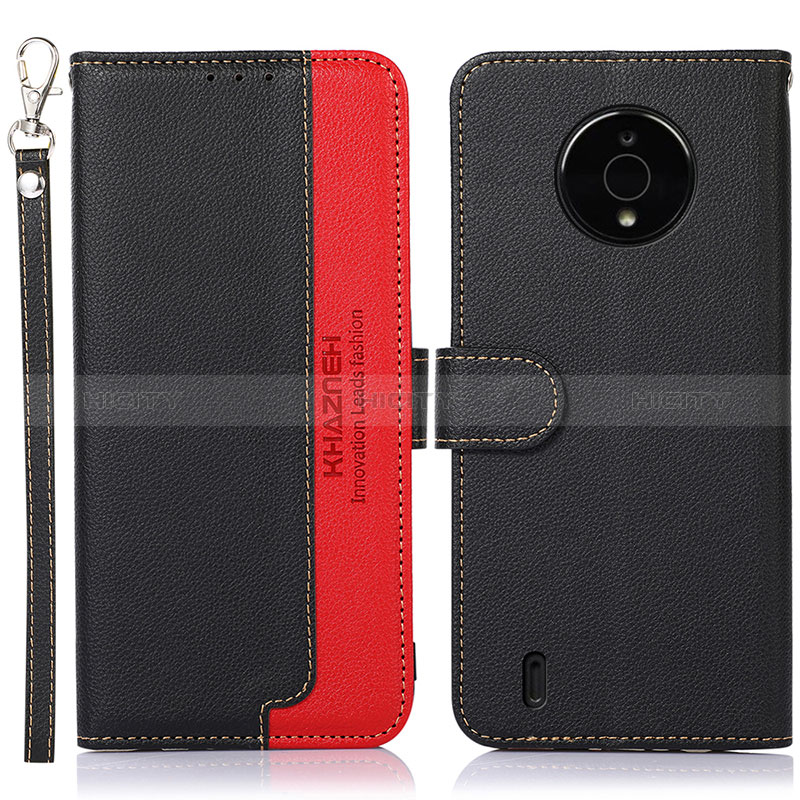 Coque Portefeuille Livre Cuir Etui Clapet A09D pour Nokia C200 Noir Plus