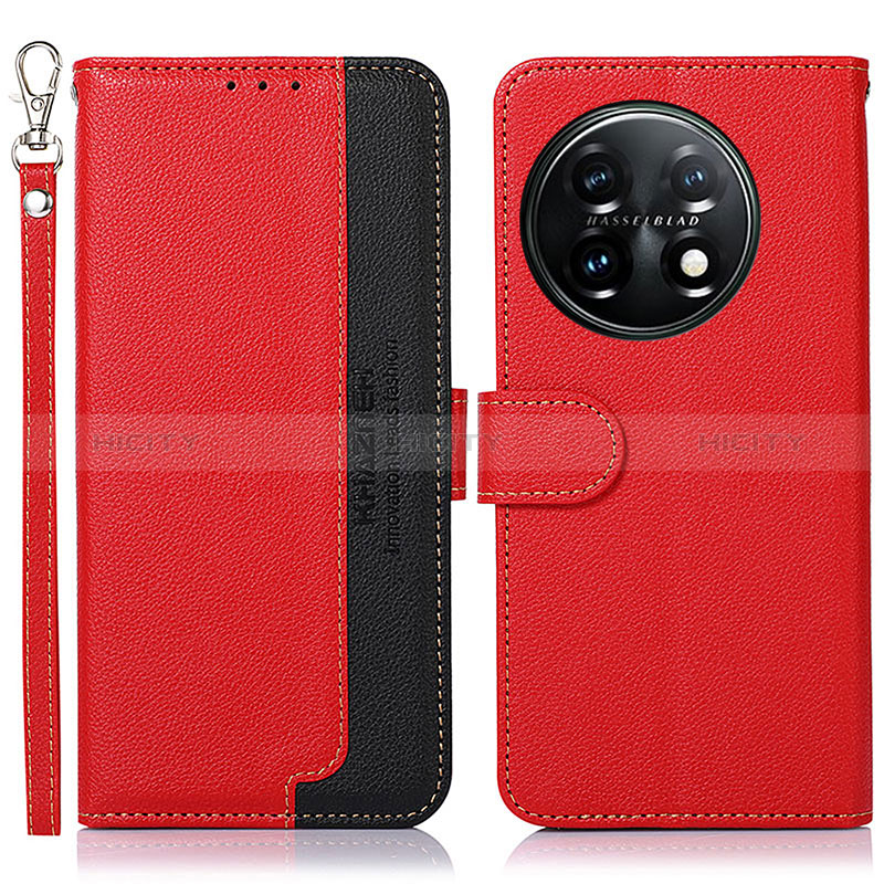 Coque Portefeuille Livre Cuir Etui Clapet A09D pour OnePlus 11 5G Rouge Plus