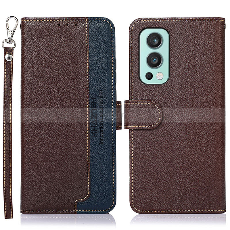 Coque Portefeuille Livre Cuir Etui Clapet A09D pour OnePlus Nord 2 5G Marron Plus