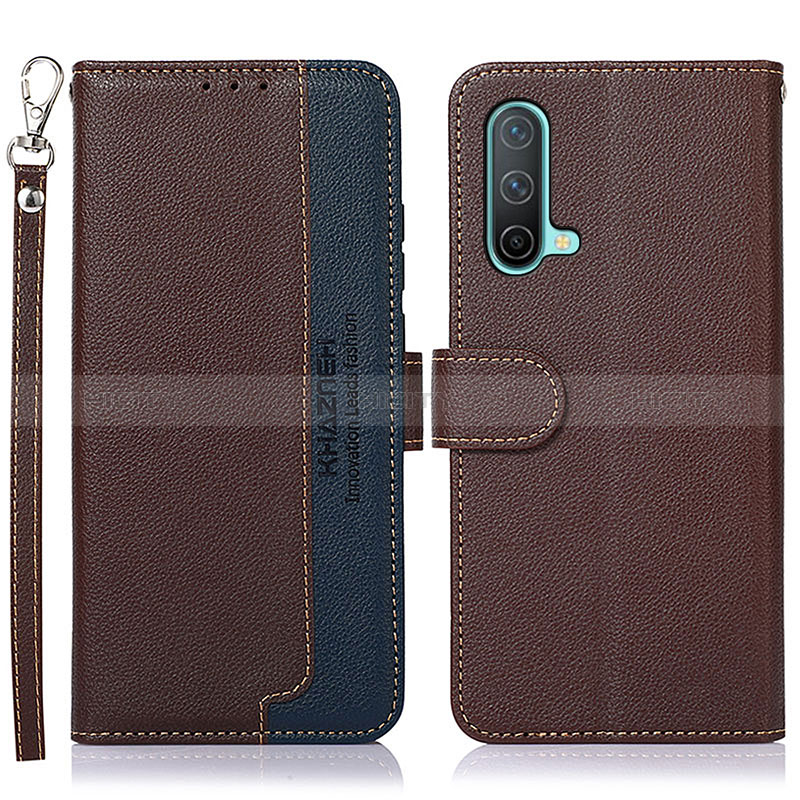 Coque Portefeuille Livre Cuir Etui Clapet A09D pour OnePlus Nord CE 5G Marron Plus