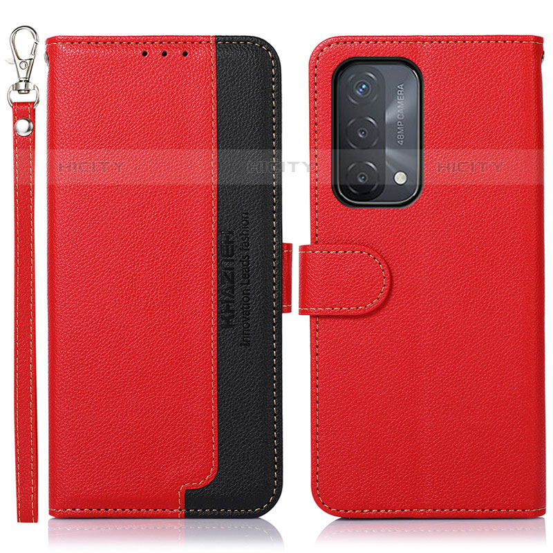 Coque Portefeuille Livre Cuir Etui Clapet A09D pour OnePlus Nord N200 5G Rouge Plus