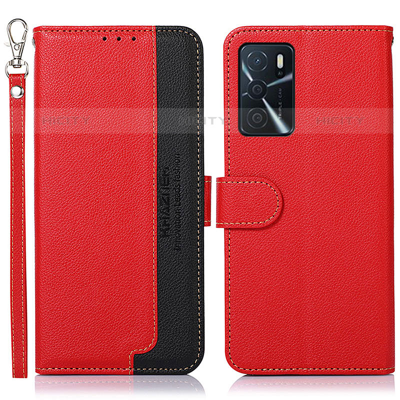 Coque Portefeuille Livre Cuir Etui Clapet A09D pour Oppo A16s Rouge Plus