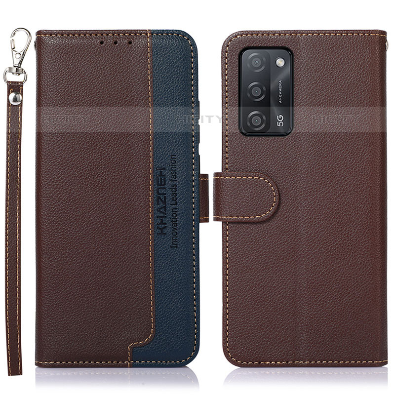 Coque Portefeuille Livre Cuir Etui Clapet A09D pour Oppo A53s 5G Marron Plus