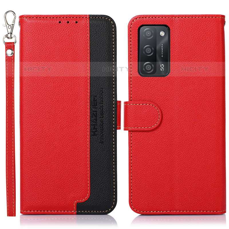 Coque Portefeuille Livre Cuir Etui Clapet A09D pour Oppo A53s 5G Rouge Plus