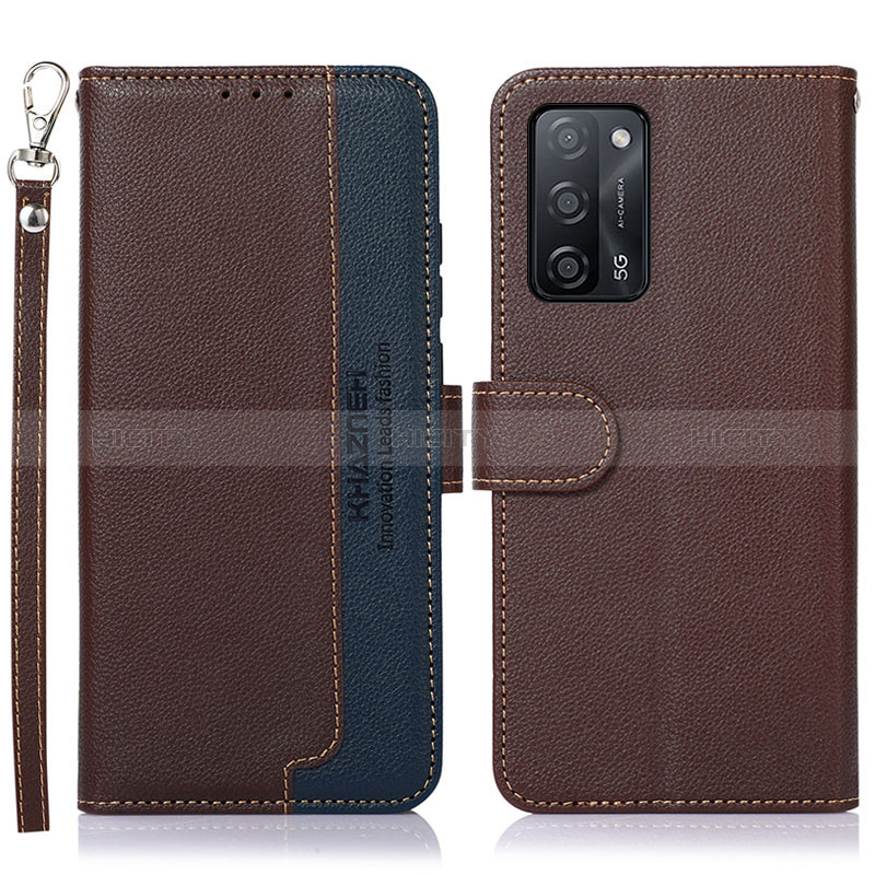 Coque Portefeuille Livre Cuir Etui Clapet A09D pour Oppo A56 5G Marron Plus