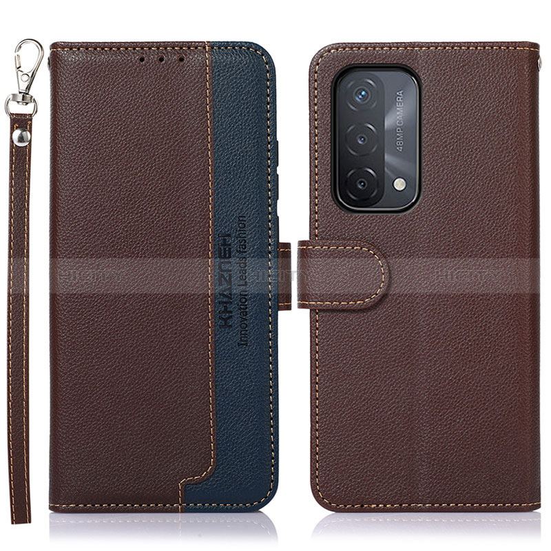 Coque Portefeuille Livre Cuir Etui Clapet A09D pour Oppo A74 5G Marron Plus