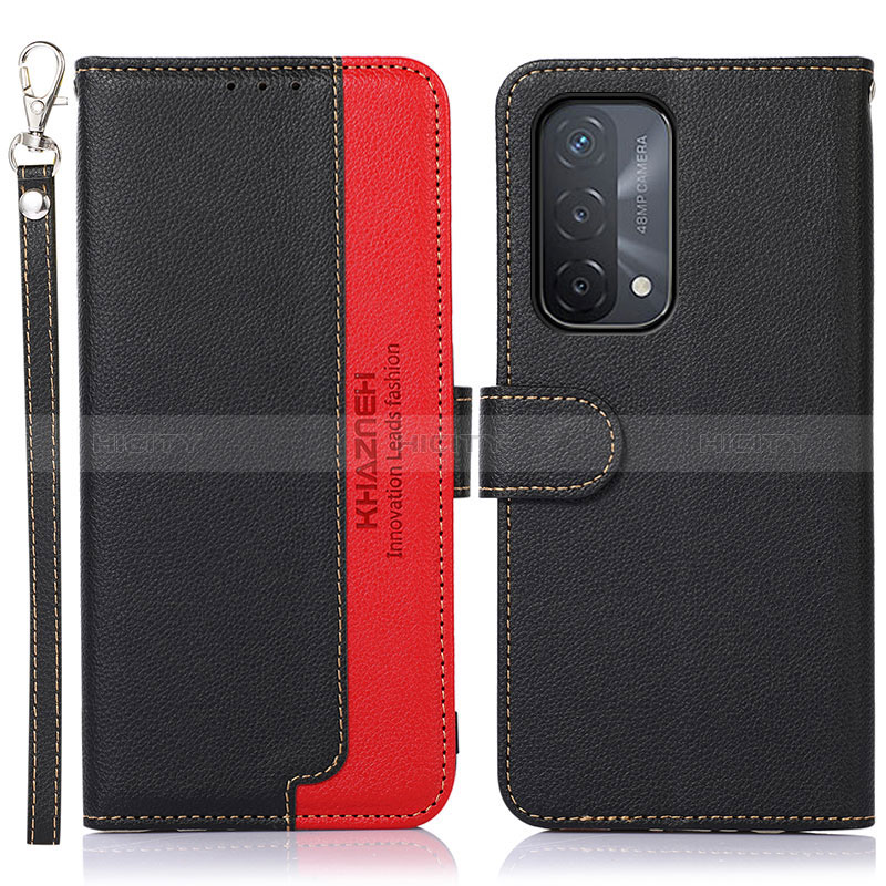 Coque Portefeuille Livre Cuir Etui Clapet A09D pour Oppo A74 5G Noir Plus