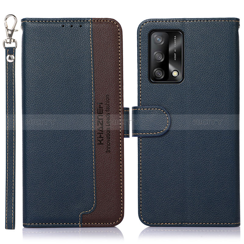 Coque Portefeuille Livre Cuir Etui Clapet A09D pour Oppo A95 4G Bleu Plus