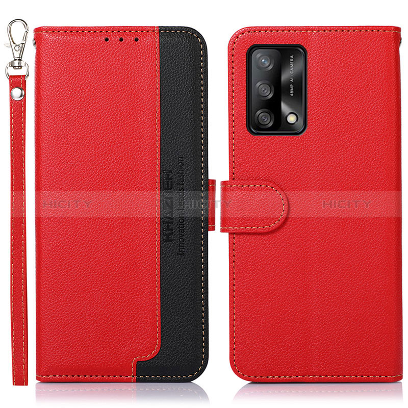 Coque Portefeuille Livre Cuir Etui Clapet A09D pour Oppo A95 4G Rouge Plus