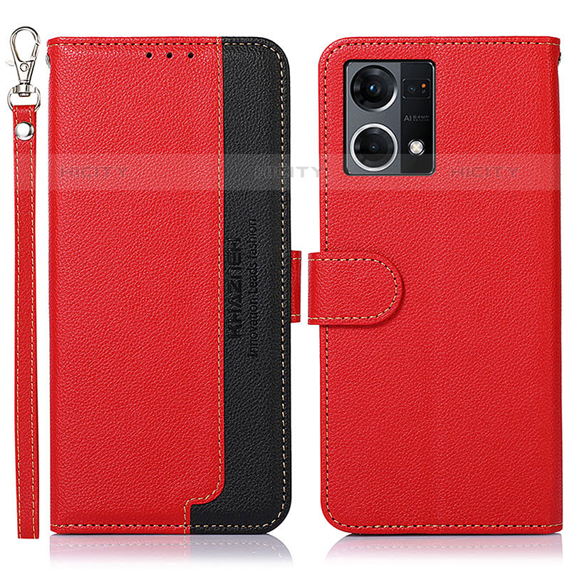 Coque Portefeuille Livre Cuir Etui Clapet A09D pour Oppo F21 Pro 4G Rouge Plus