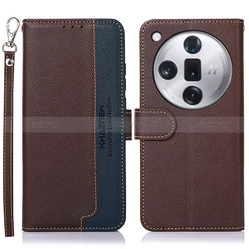 Coque Portefeuille Livre Cuir Etui Clapet A09D pour Oppo Find X7 5G Marron Plus