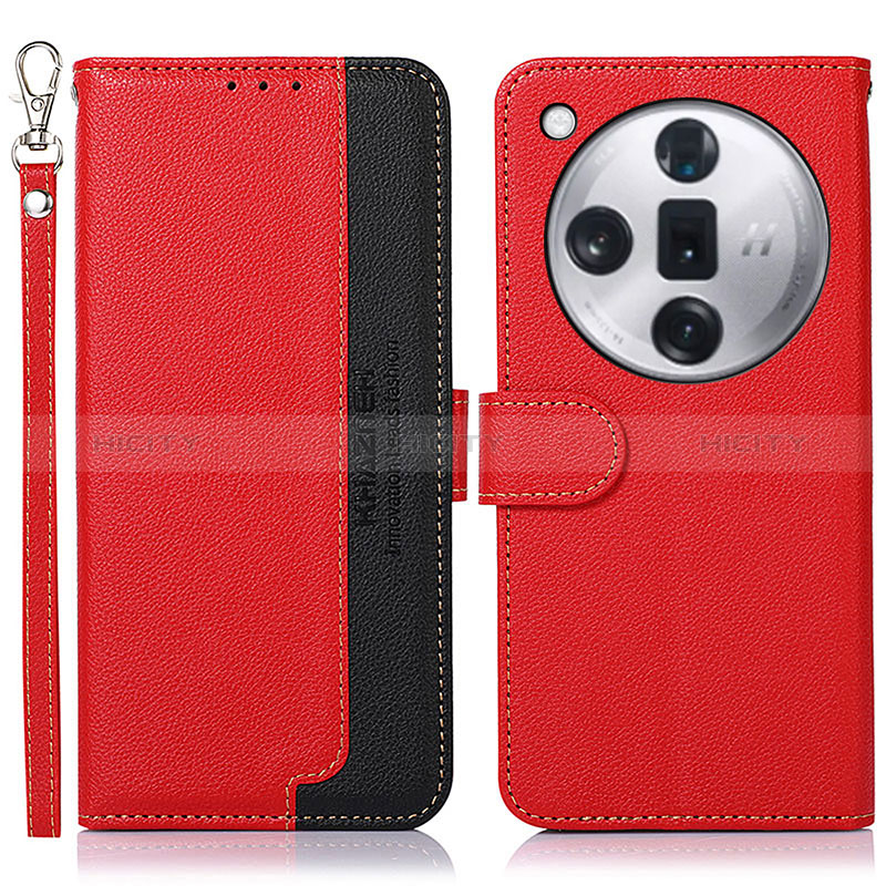 Coque Portefeuille Livre Cuir Etui Clapet A09D pour Oppo Find X7 5G Rouge Plus