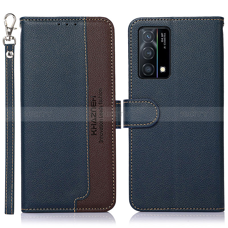 Coque Portefeuille Livre Cuir Etui Clapet A09D pour Oppo K9 5G Bleu Plus