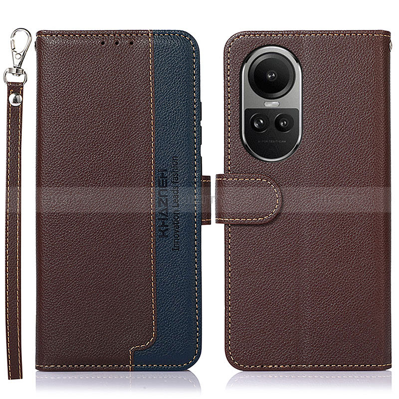 Coque Portefeuille Livre Cuir Etui Clapet A09D pour Oppo Reno10 Pro 5G Marron Plus