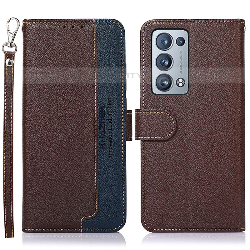 Coque Portefeuille Livre Cuir Etui Clapet A09D pour Oppo Reno6 Pro+ Plus 5G Marron Plus