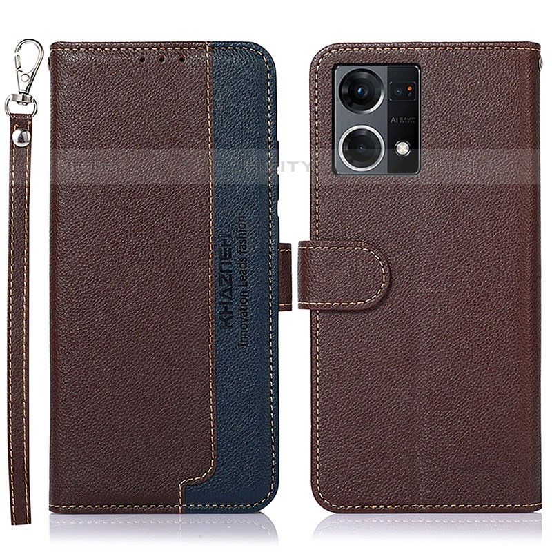 Coque Portefeuille Livre Cuir Etui Clapet A09D pour Oppo Reno7 4G Marron Plus